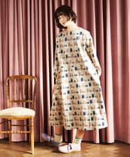 GJPCD33300 Jocomomola(ホコモモラ) Molino ダブルジャカード総柄ワンピース アイボリー