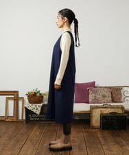 GJPCD51260 Jocomomola(ホコモモラ) ポンチストレッチワンピース ネイビー