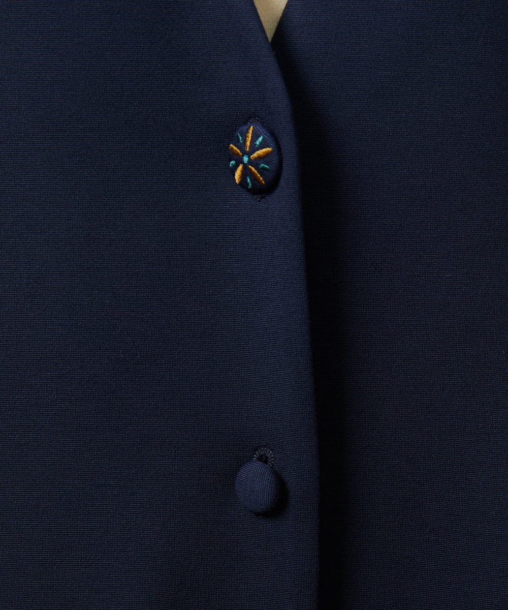 GJPCD51260 Jocomomola(ホコモモラ) ポンチストレッチワンピース ネイビー