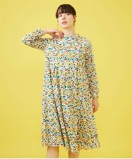 GJPDA32280 Jocomomola(ホコモモラ) Amarillo limon フラワープリントワンピース アイボリー