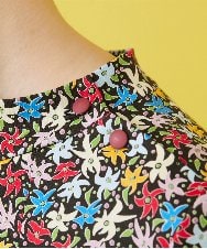 GJPDA32280 Jocomomola(ホコモモラ) Amarillo limon フラワープリントワンピース アイボリー