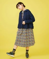 GJPDA32280 Jocomomola(ホコモモラ) Amarillo limon フラワープリントワンピース アイボリー