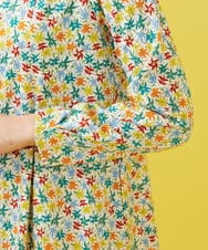 GJPDA32280 Jocomomola(ホコモモラ) Amarillo limon フラワープリントワンピース アイボリー