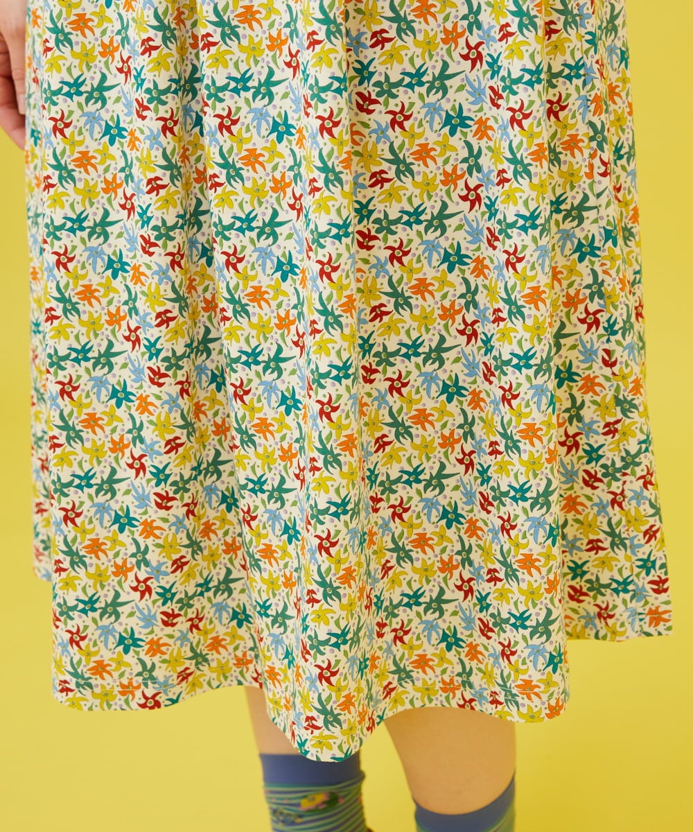 GJPDA32280 Jocomomola(ホコモモラ) Amarillo limon フラワープリントワンピース アイボリー