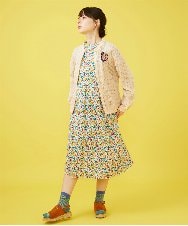 GJPDA32280 Jocomomola(ホコモモラ) Amarillo limon フラワープリントワンピース アイボリー