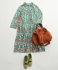 GJPDB37260 Jocomomola(ホコモモラ) Rojo amapola フラワープリントワンピース アイボリー