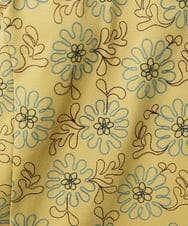 GJPDD30300 Jocomomola(ホコモモラ) Crisantemo curvo フラワー総刺繡ワンピース イエロー