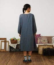 GJPDD31270 Jocomomola(ホコモモラ) 【先行予約】幾何学柄ジャカードワンピース ネイビー