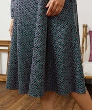 GJPDD31270 Jocomomola(ホコモモラ) 【先行予約】幾何学柄ジャカードワンピース ネイビー