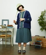 GJPDD31270 Jocomomola(ホコモモラ) Armadura de flores ジャカードワンピース ネイビー