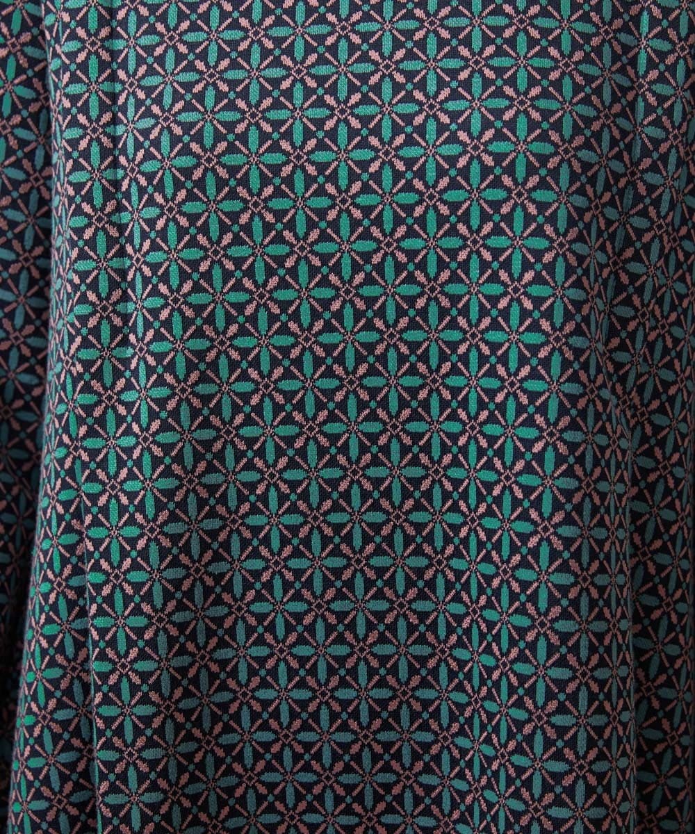 GJPDD31270 Jocomomola(ホコモモラ) 【先行予約】幾何学柄ジャカードワンピース ネイビー