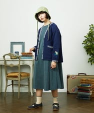 GJPDD31270 Jocomomola(ホコモモラ) Armadura de flores ジャカードワンピース ネイビー