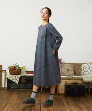 GJPDD31270 Jocomomola(ホコモモラ) 【先行予約】幾何学柄ジャカードワンピース ネイビー