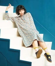 GJPDE36260 Jocomomola(ホコモモラ) Los molinos de vient フラワープリントワンピース ピンク