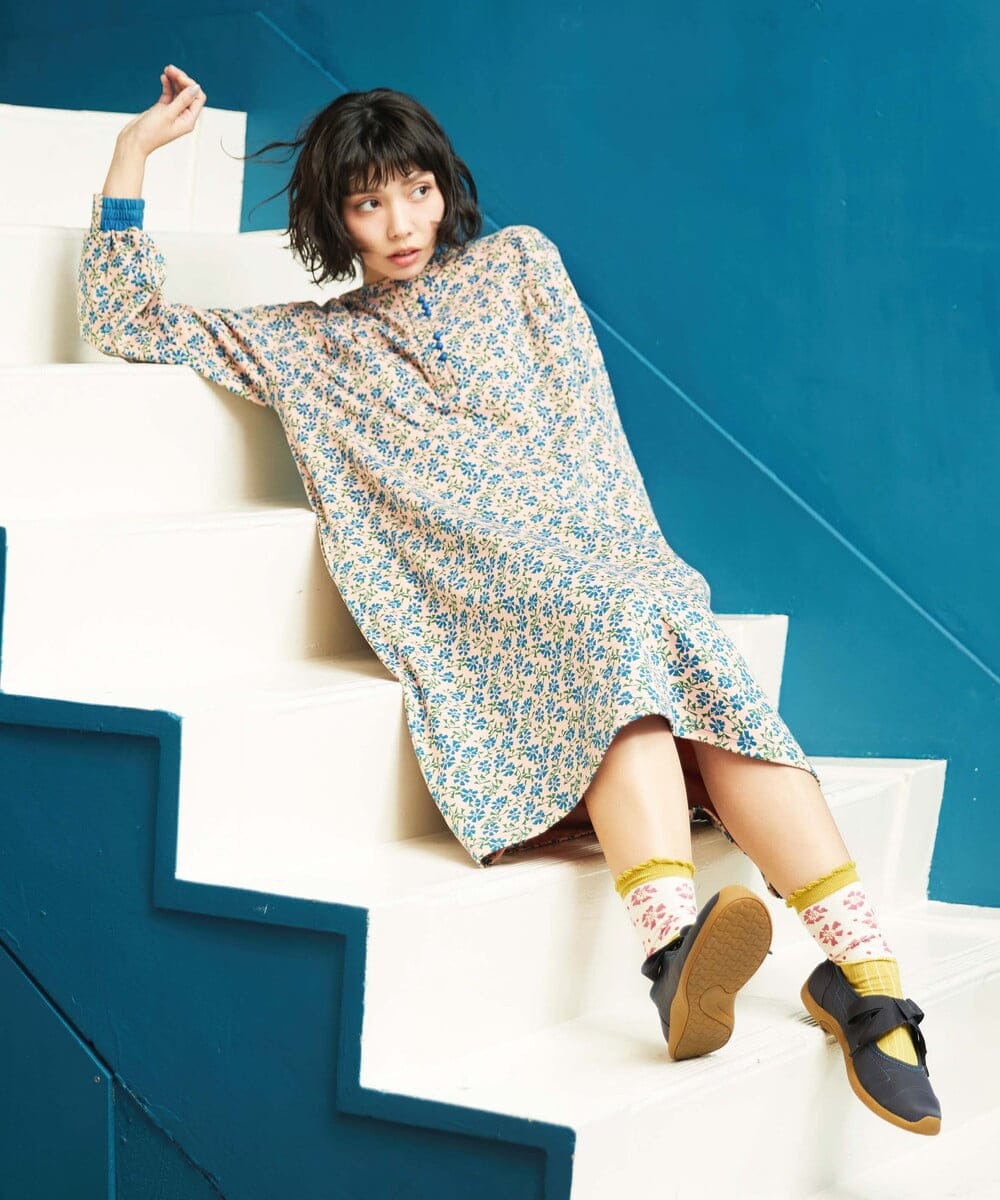 GJPDE36260 Jocomomola(ホコモモラ) Los molinos de vient フラワープリントワンピース ピンク