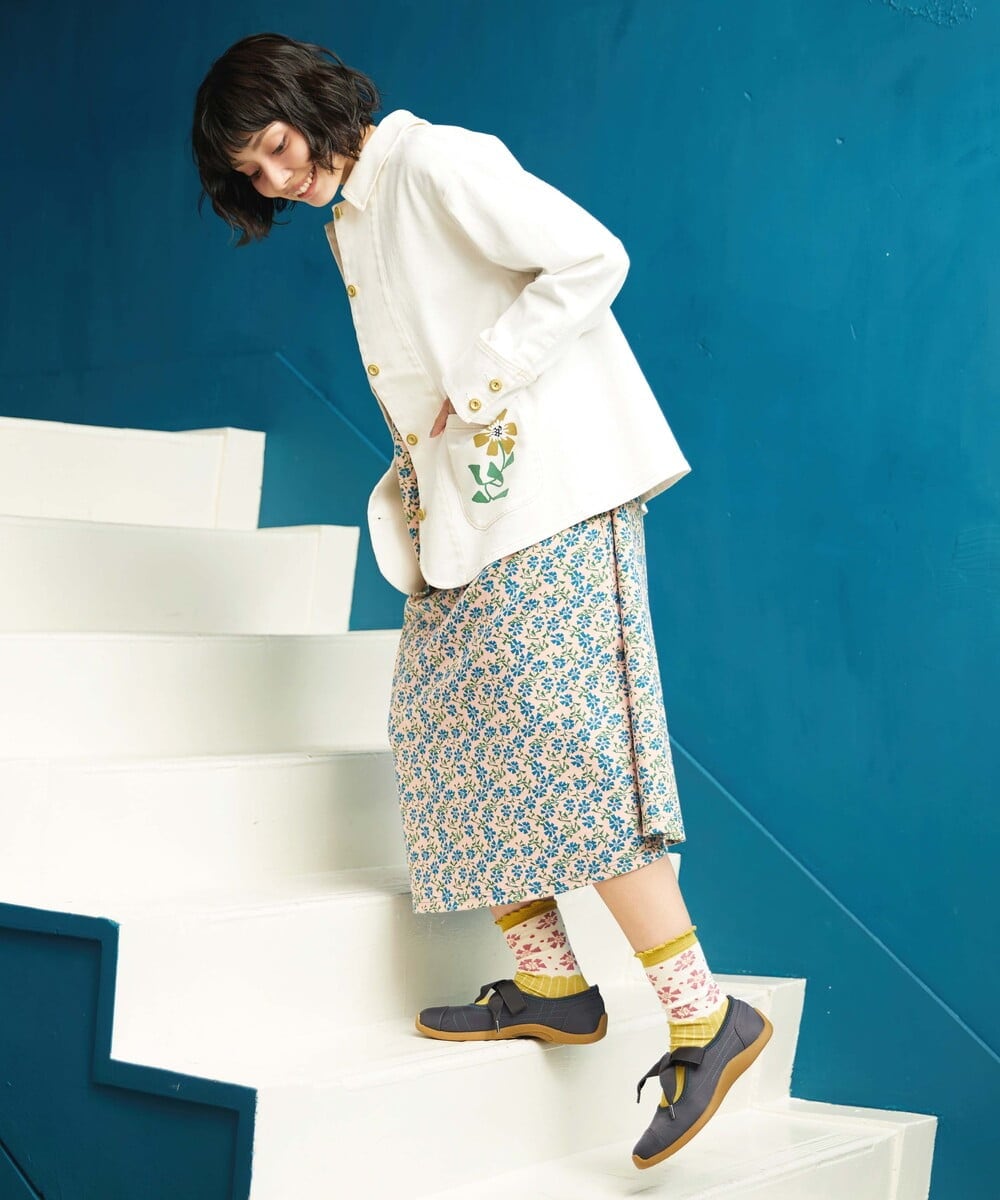 GJPDE36260 Jocomomola(ホコモモラ) Los molinos de vient フラワープリントワンピース ピンク