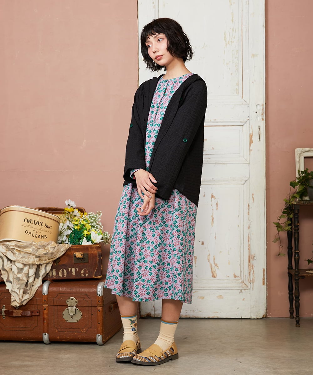 GJPDE36260 Jocomomola(ホコモモラ) Los molinos de vient フラワープリントワンピース ラベンダー