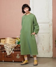 GJPDE39300 Jocomomola(ホコモモラ) Encrucijada チェックジャカードワンピース グリーン