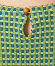 GJPDE39300 Jocomomola(ホコモモラ) Encrucijada チェックジャカードワンピース グリーン