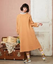 GJPDE39300 Jocomomola(ホコモモラ) Encrucijada チェックジャカードワンピース オレンジ