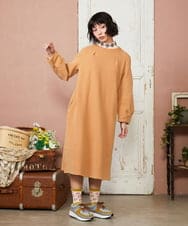 GJPDE39300 Jocomomola(ホコモモラ) Encrucijada チェックジャカードワンピース オレンジ