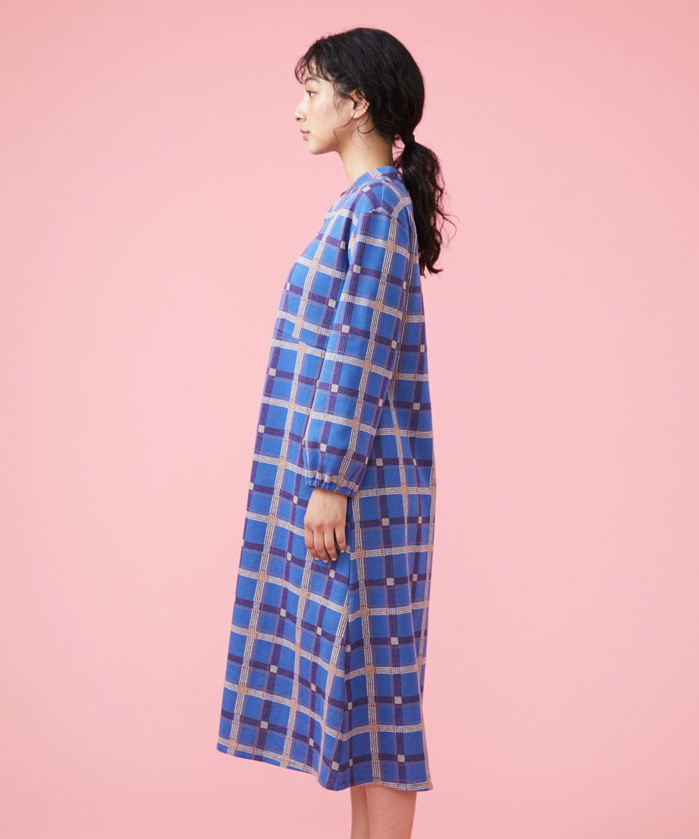 GJPDT01280 Jocomomola(ホコモモラ) Azul チェックワンピース ブルー