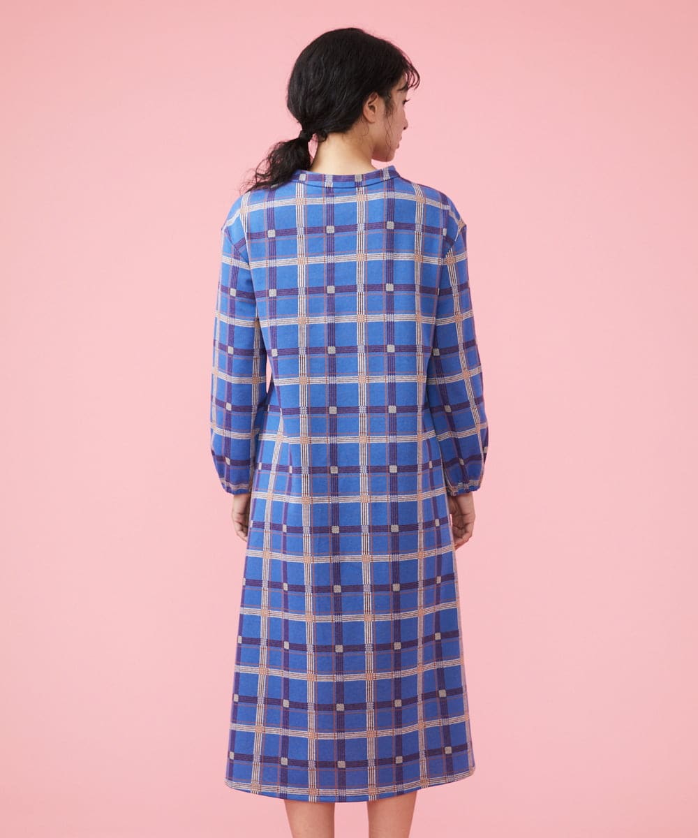 GJPDT01280 Jocomomola(ホコモモラ) Azul チェックワンピース ブルー