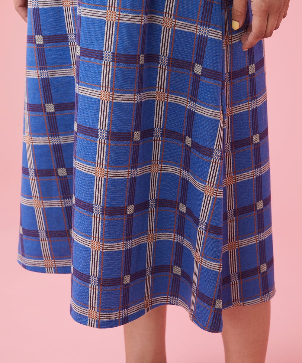 GJPDT01280 Jocomomola(ホコモモラ) Azul チェックワンピース ブルー