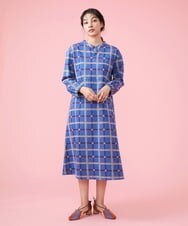 GJPDT01280 Jocomomola(ホコモモラ) Azul チェックワンピース ブルー