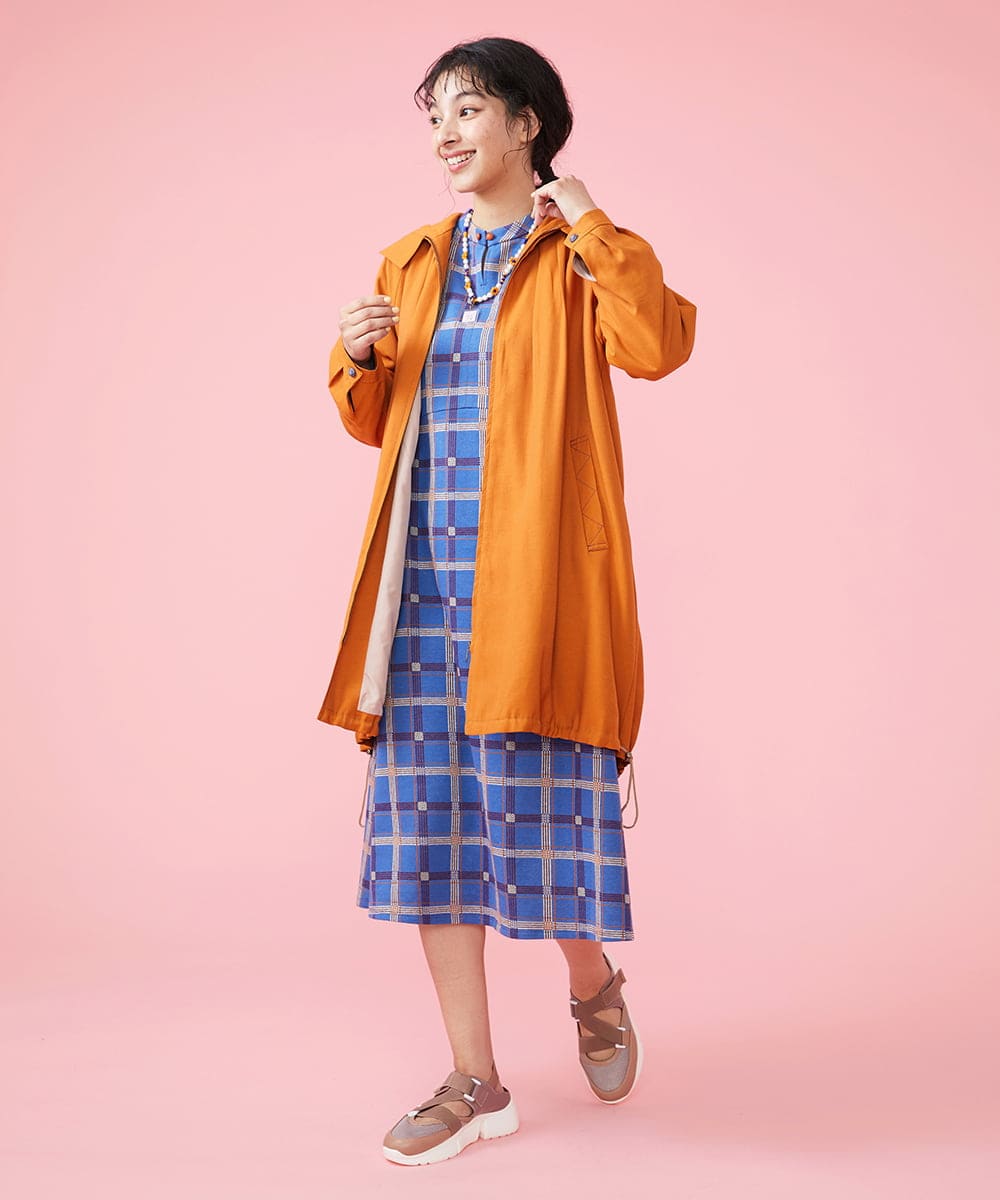 GJPDT01280 Jocomomola(ホコモモラ) Azul チェックワンピース ブルー