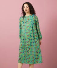 GJPFA33260 Jocomomola(ホコモモラ) Mariposa 蝶々モチーフプリントワンピース ライトブルー