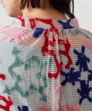 GJPFD01330 Jocomomola(ホコモモラ) Caballerias アニマルジャカードシアーワンピース ピンク