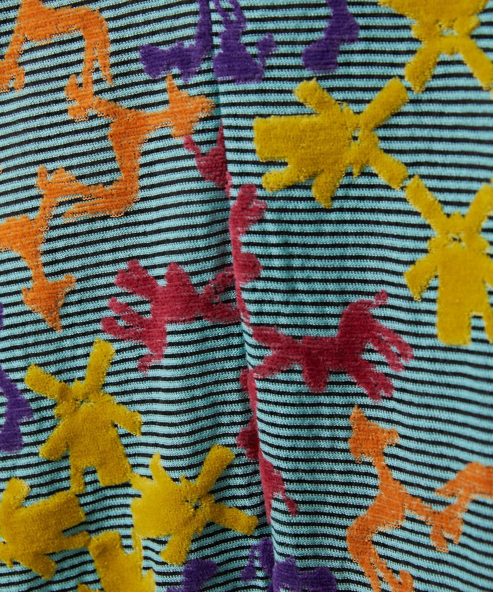 GJPFD01330 Jocomomola(ホコモモラ) Caballerias アニマルジャカードシアーワンピース ライトブルー