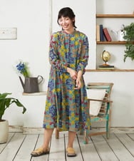 GJPFD01330 Jocomomola(ホコモモラ) Caballerias アニマルジャカードシアーワンピース ライトブルー