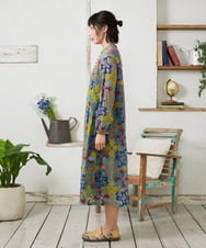 GJPFD01330 Jocomomola(ホコモモラ) Caballerias アニマルジャカードシアーワンピース ライトブルー