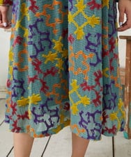 GJPFD01330 Jocomomola(ホコモモラ) Caballerias アニマルジャカードシアーワンピース ライトブルー