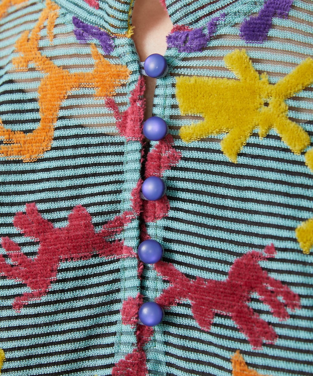 GJPFD01330 Jocomomola(ホコモモラ) Caballerias アニマルジャカードシアーワンピース ライトブルー