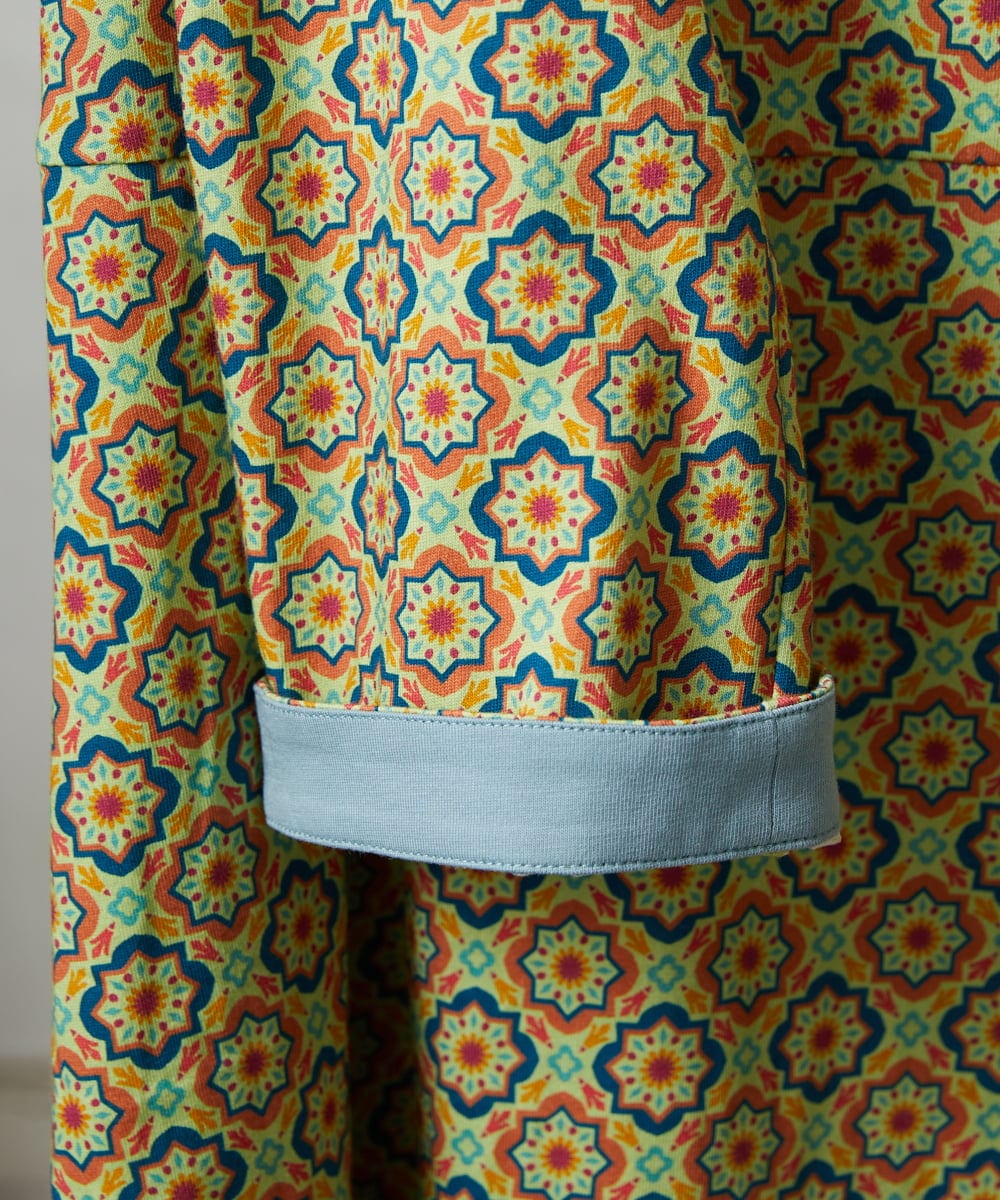 GJPFD30260 Jocomomola(ホコモモラ) En un sueno 幾何学プリントワンピース グリーン