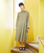 GJPFD30260 Jocomomola(ホコモモラ) En un sueno 幾何学プリントワンピース グリーン