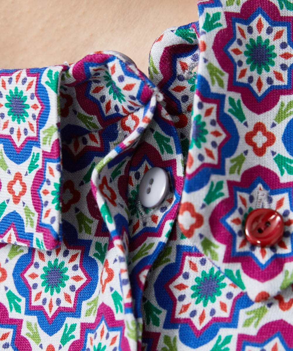 GJPFD30260 Jocomomola(ホコモモラ) En un sueno 幾何学プリントワンピース パープル