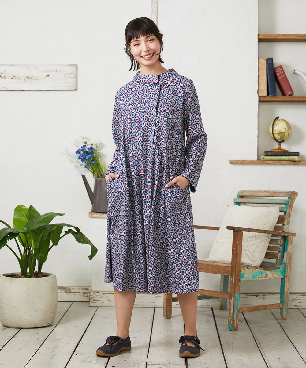 GJPFD30260 Jocomomola(ホコモモラ) En un sueno 幾何学プリントワンピース パープル