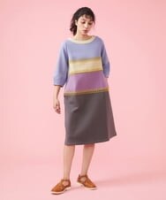 GJPFS01250 Jocomomola(ホコモモラ) Caminar レース切替ワンピース グリーン