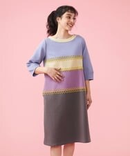 GJPFS01250 Jocomomola(ホコモモラ) Caminar レース切替ワンピース ライトブルー