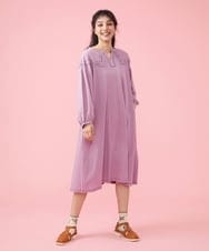 GJPFS35240 Jocomomola(ホコモモラ) Carta 刺繍ワンピース パープル