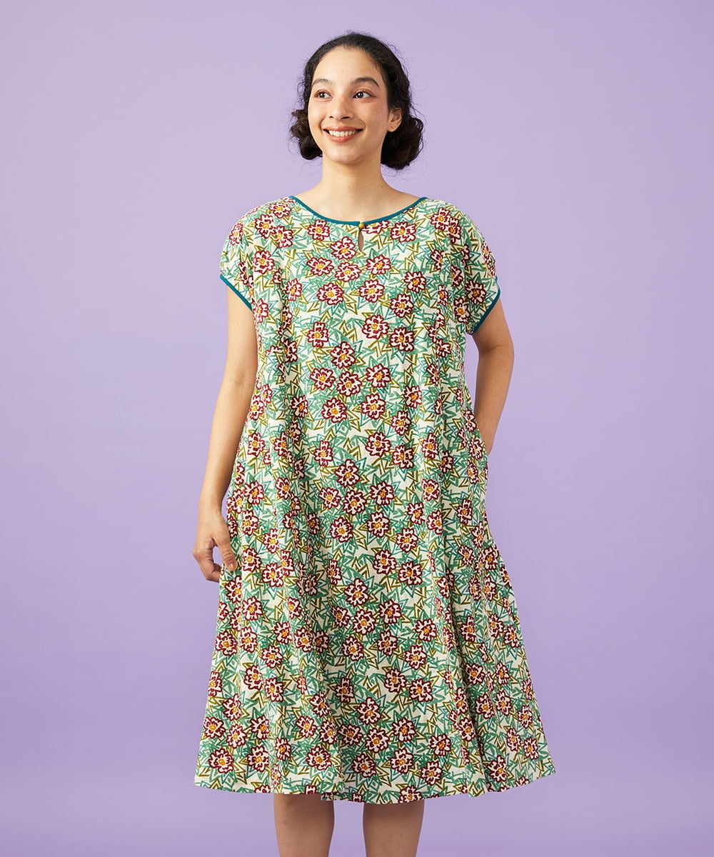 GJPGD30270 Jocomomola(ホコモモラ) Dorotea フラワープリントワンピース アイボリー