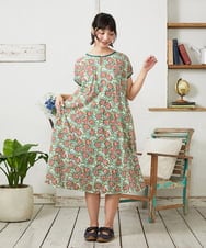 GJPGD30270 Jocomomola(ホコモモラ) 【早割10％OFF】フラワープリントワンピース アイボリー