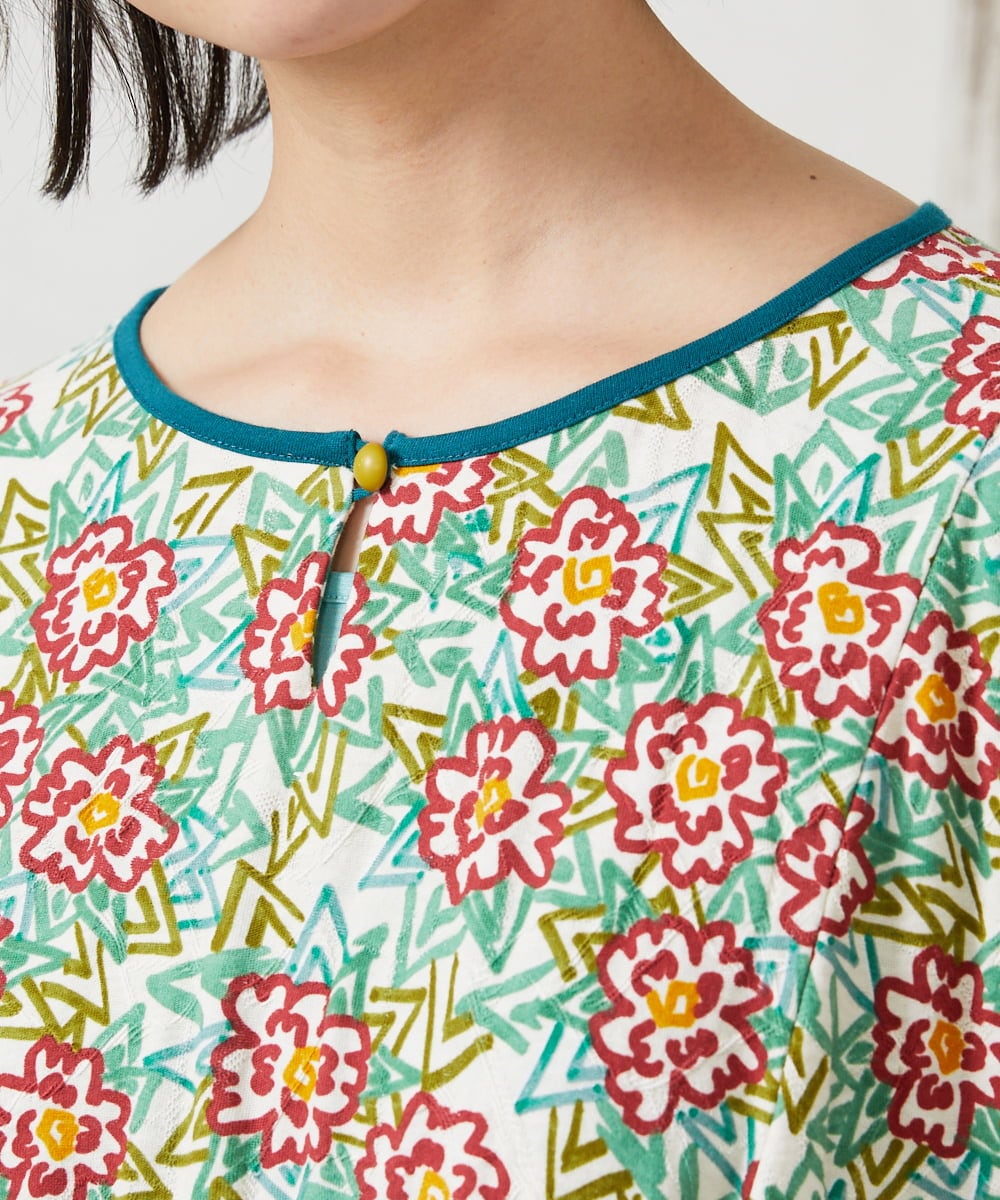 GJPGD30270 Jocomomola(ホコモモラ) 【早割10％OFF】フラワープリントワンピース アイボリー