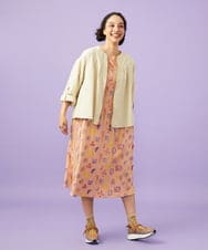 GJPGD34290 Jocomomola(ホコモモラ) Sala de baile ブークレジャカードワンピース サーモンピンク