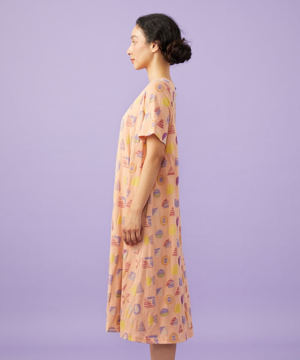 GJPGD34290 Jocomomola(ホコモモラ) Sala de baile ブークレジャカードワンピース サーモンピンク