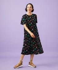 GJPGD34290 Jocomomola(ホコモモラ) Sala de baile ブークレジャカードワンピース ブラック